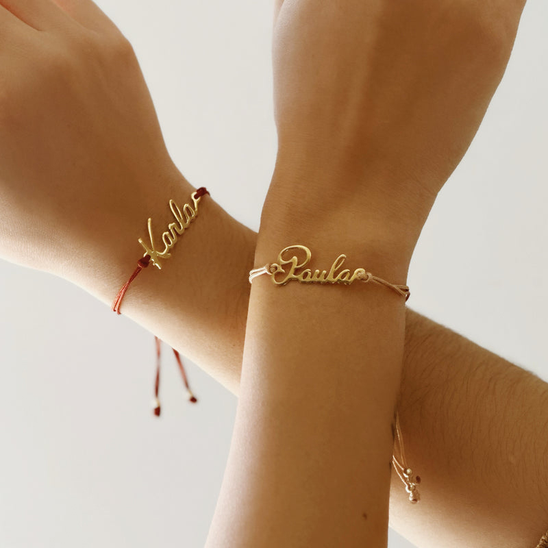 Customized Name Colorful Cord Bracelet Silver With Street Luxury Shine