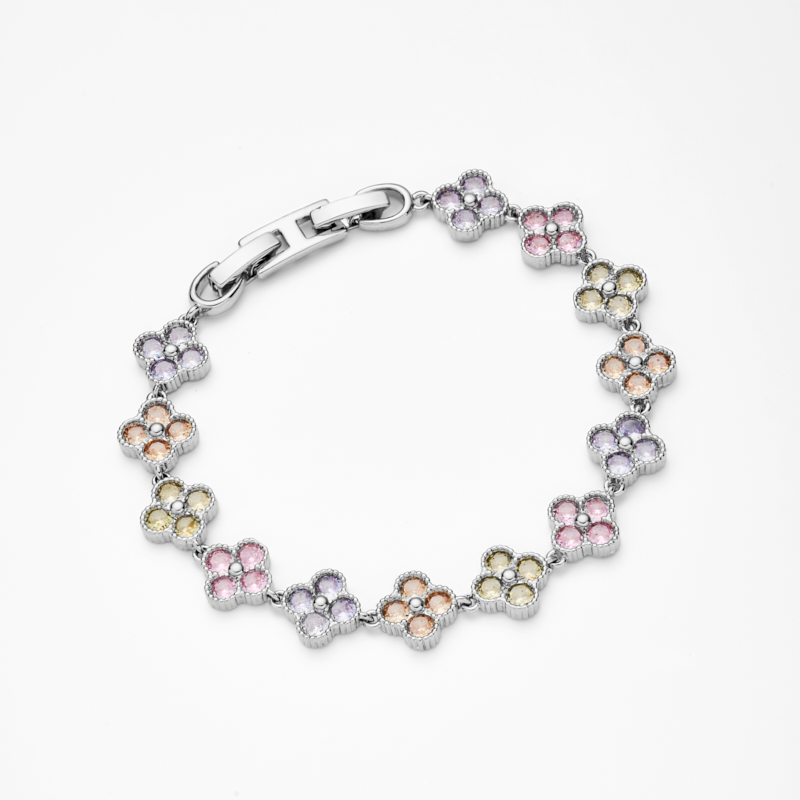 Colorful Clover Tennis Bracelet Iced Out Shine With Street Luxury