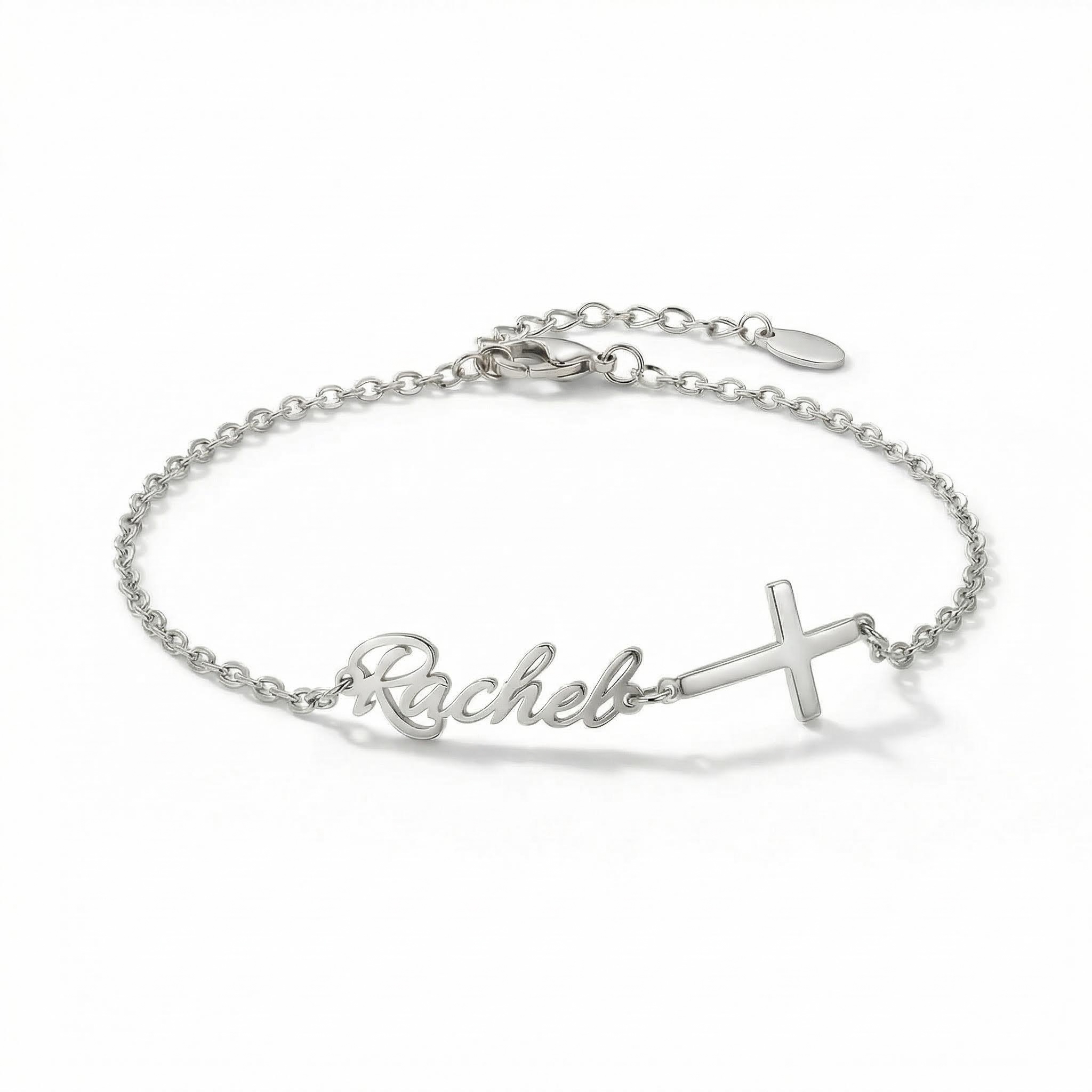 Customized Name Bracelet With Cross Bold Statement Style With Street Luxury - Image 4