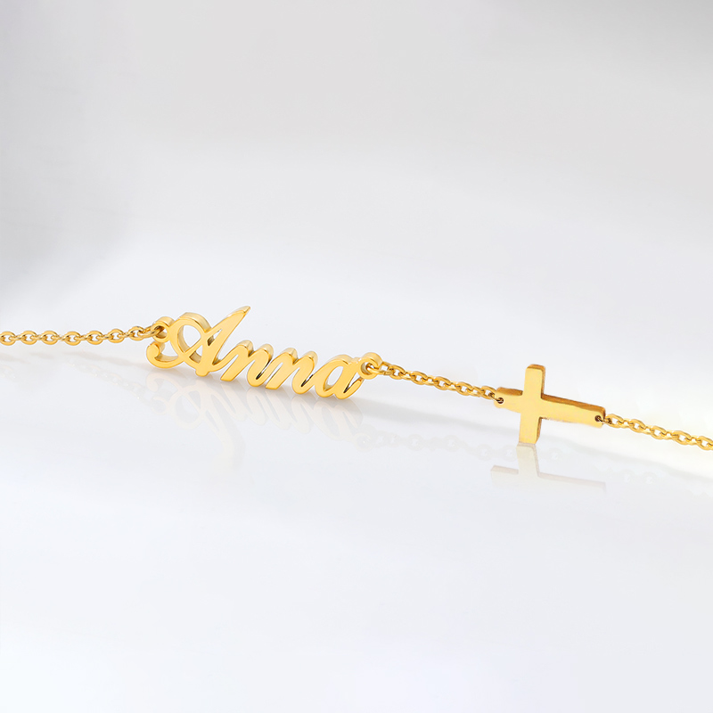 Customized Name Bracelet With Cross Bold Statement Style With Street Luxury - Image 6