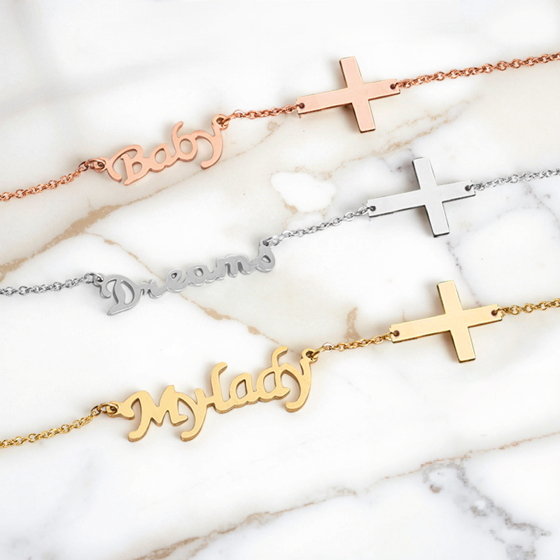 Customized Name Bracelet With Cross Bold Statement Style With Street Luxury - Image 7