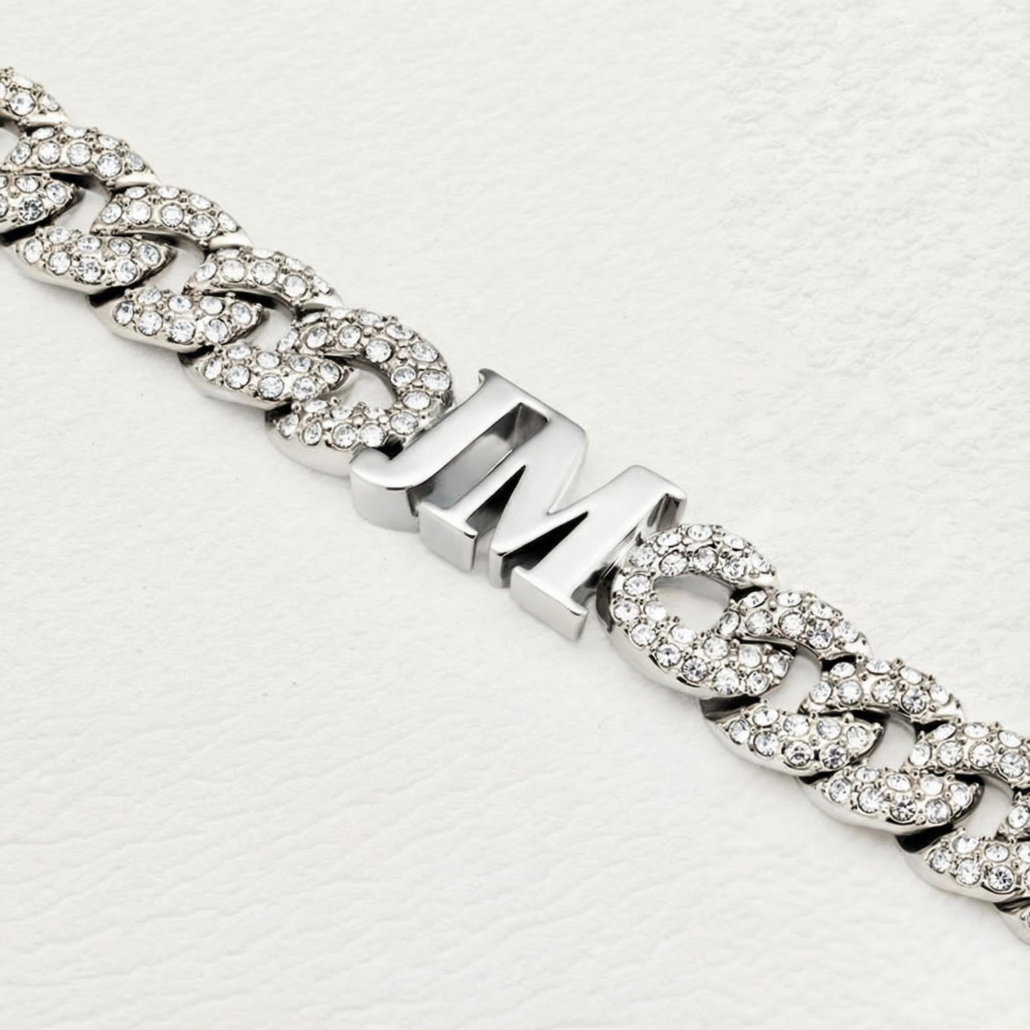 Personalized Initials Charm Cubic Chain Bracelet With Diamond Iced Out - Image 6