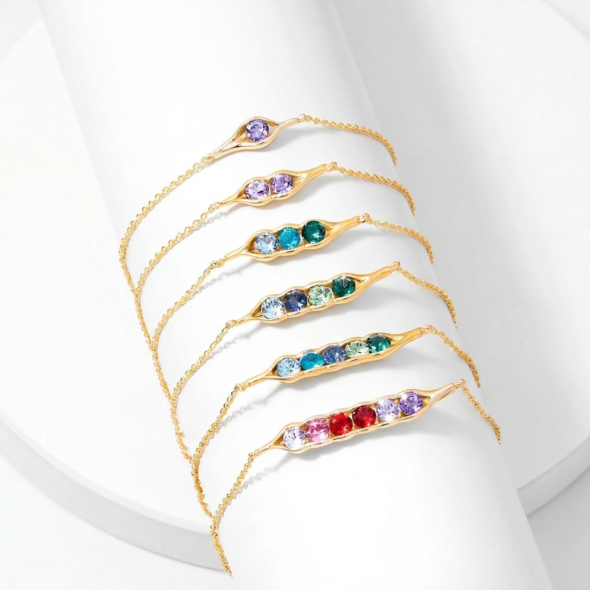 Personalised Birthstone Elegant Link Bracelet With Street Luxury Shine