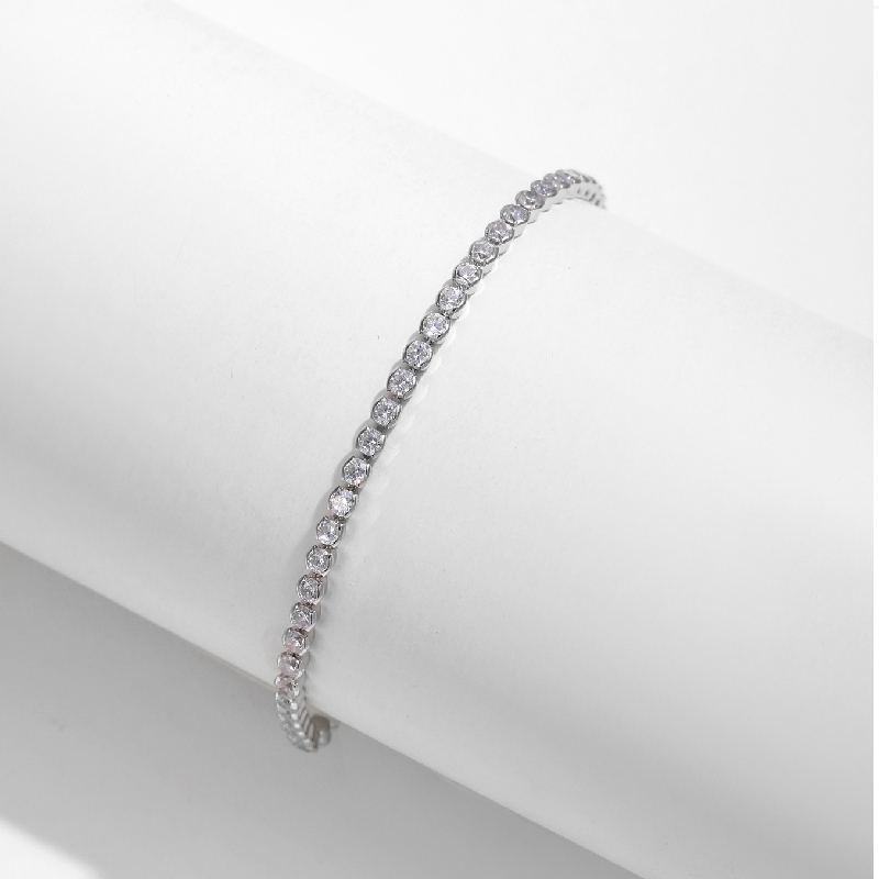 S925 Silver Sparkling Diamond Tennis Bracelets With Iced Out Shine - Image 5