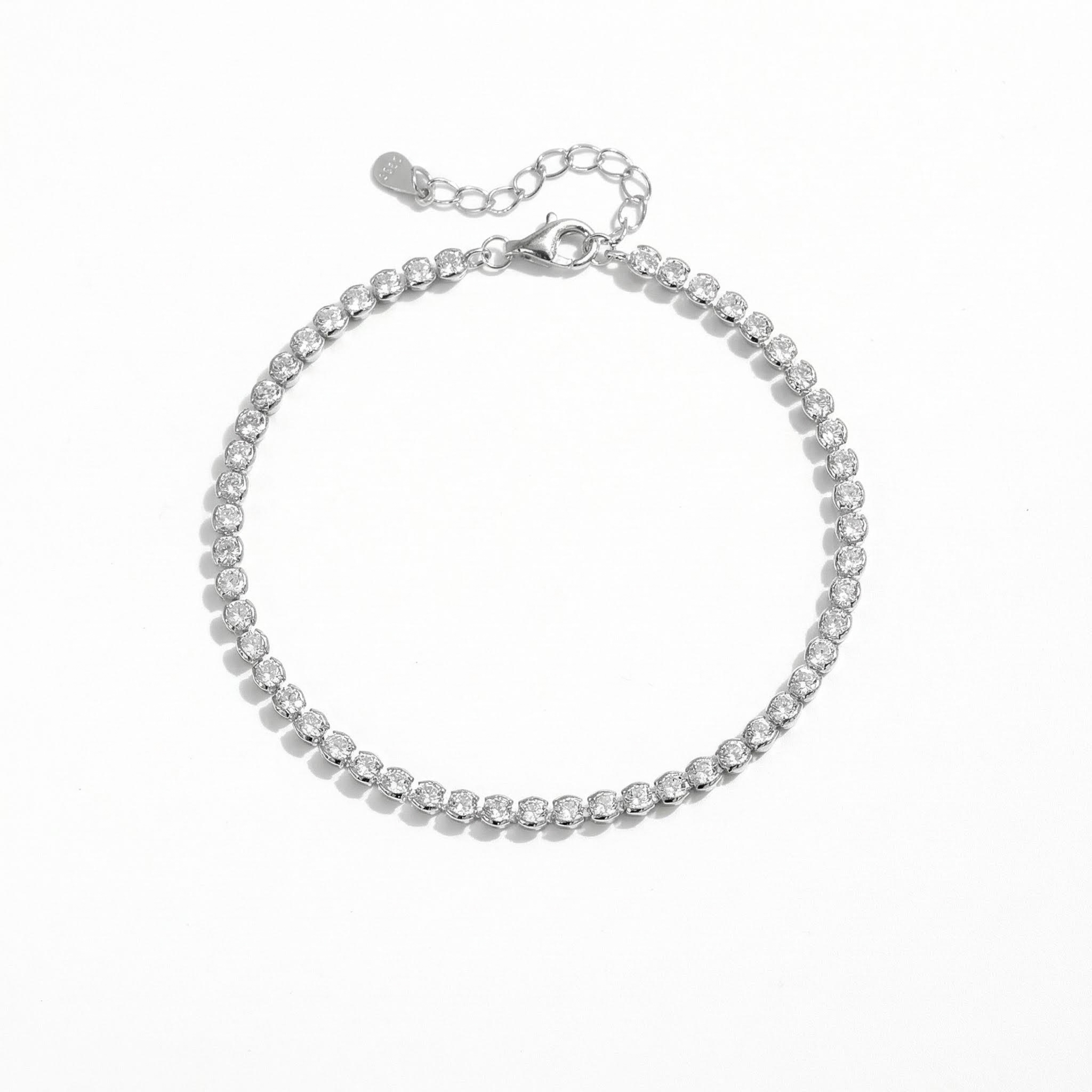 S925 Silver Sparkling Diamond Tennis Bracelets With Iced Out Shine