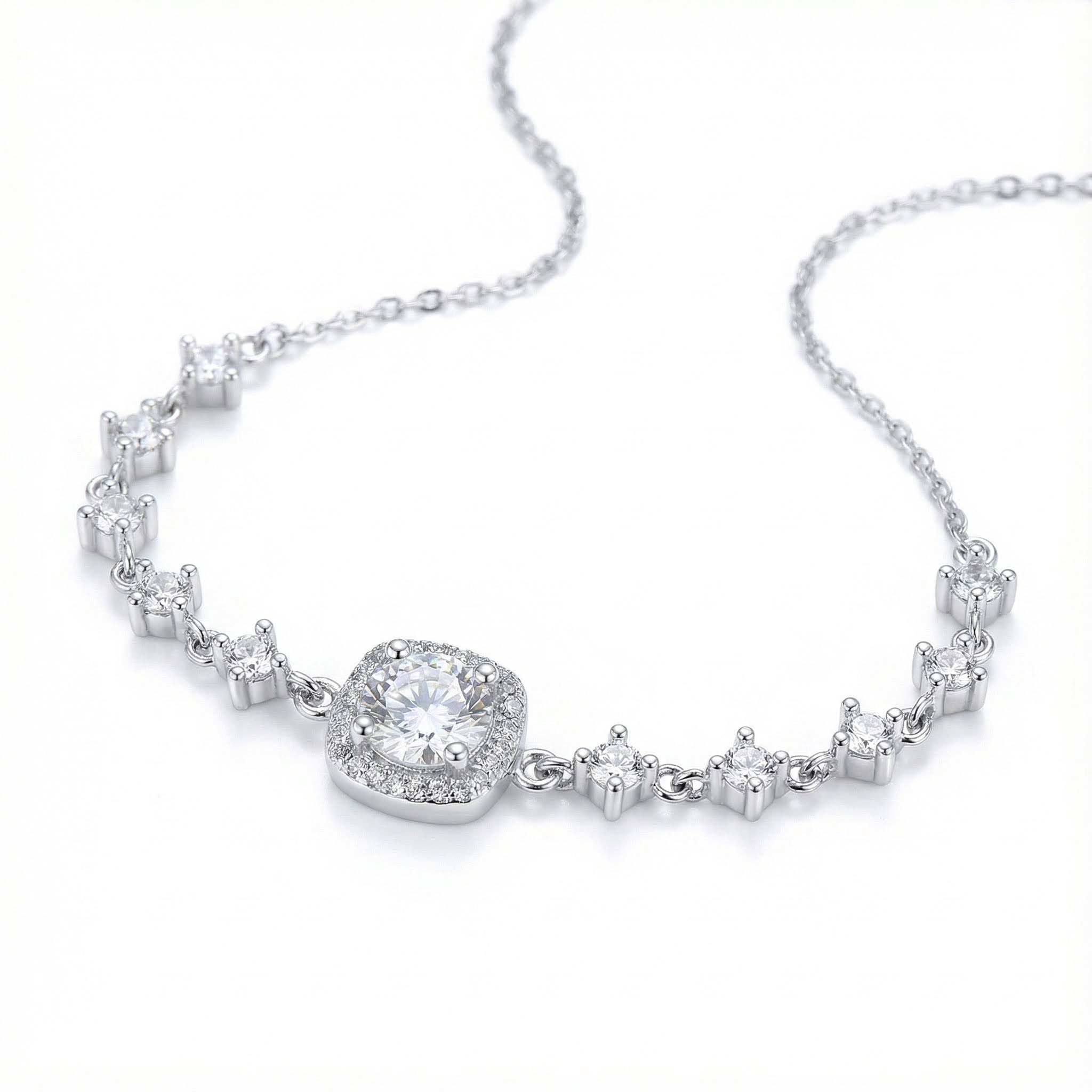 0.8ct Round Cut Vvs Moissanite S925 Silver Bracelet With Iced Out Shine - Image 5