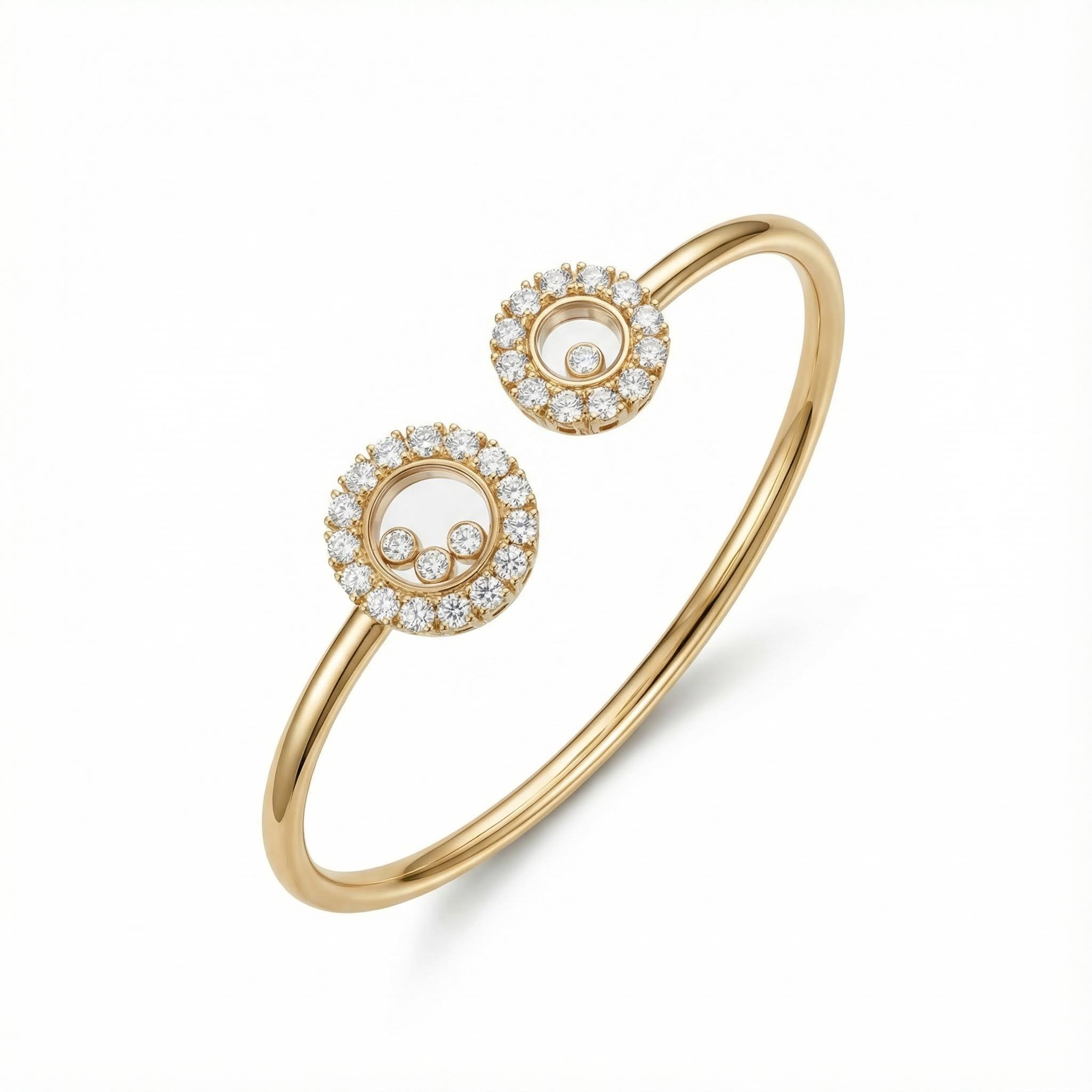 Double Round Shaped Floating Diamonds Bracelet Moissanite - Image 3
