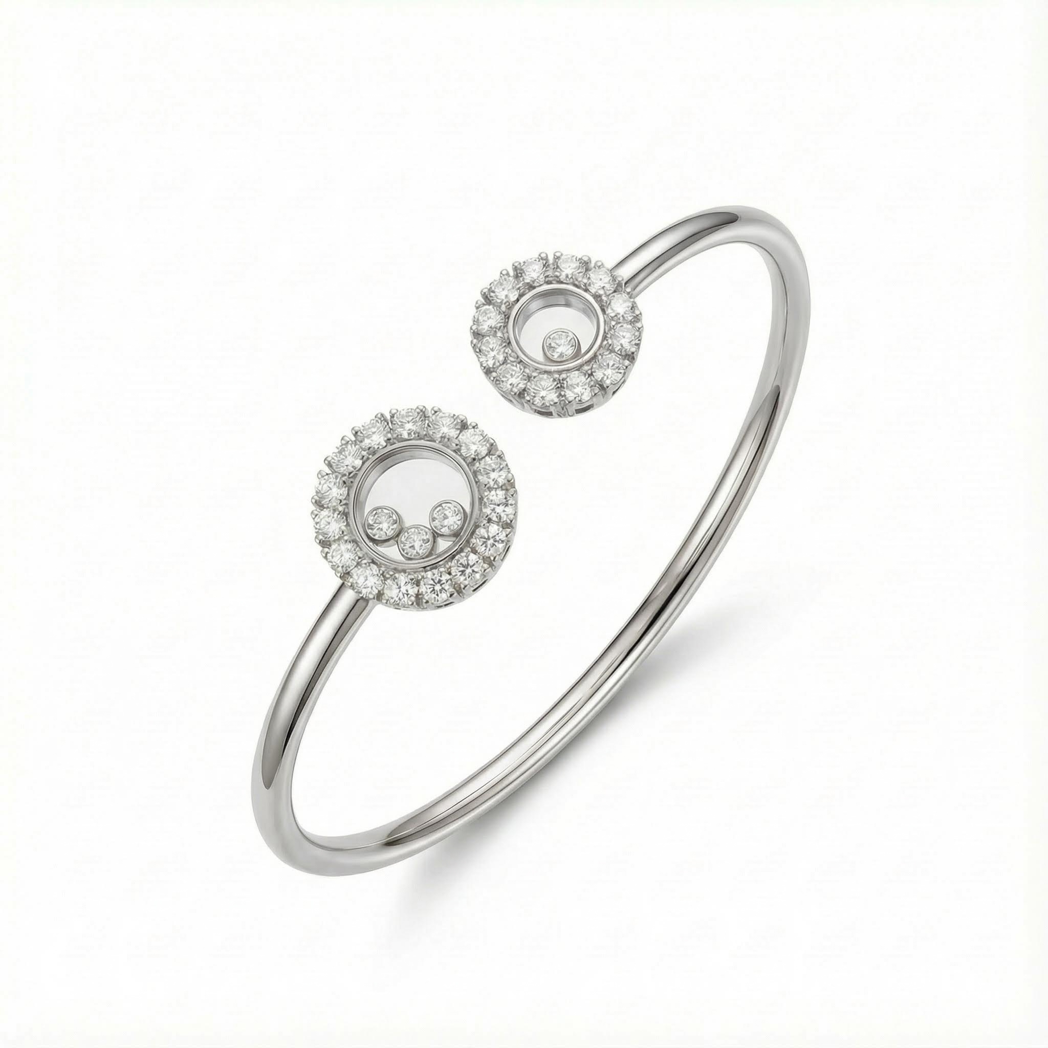 Double Round Shaped Floating Diamonds Bracelet Moissanite - Image 5