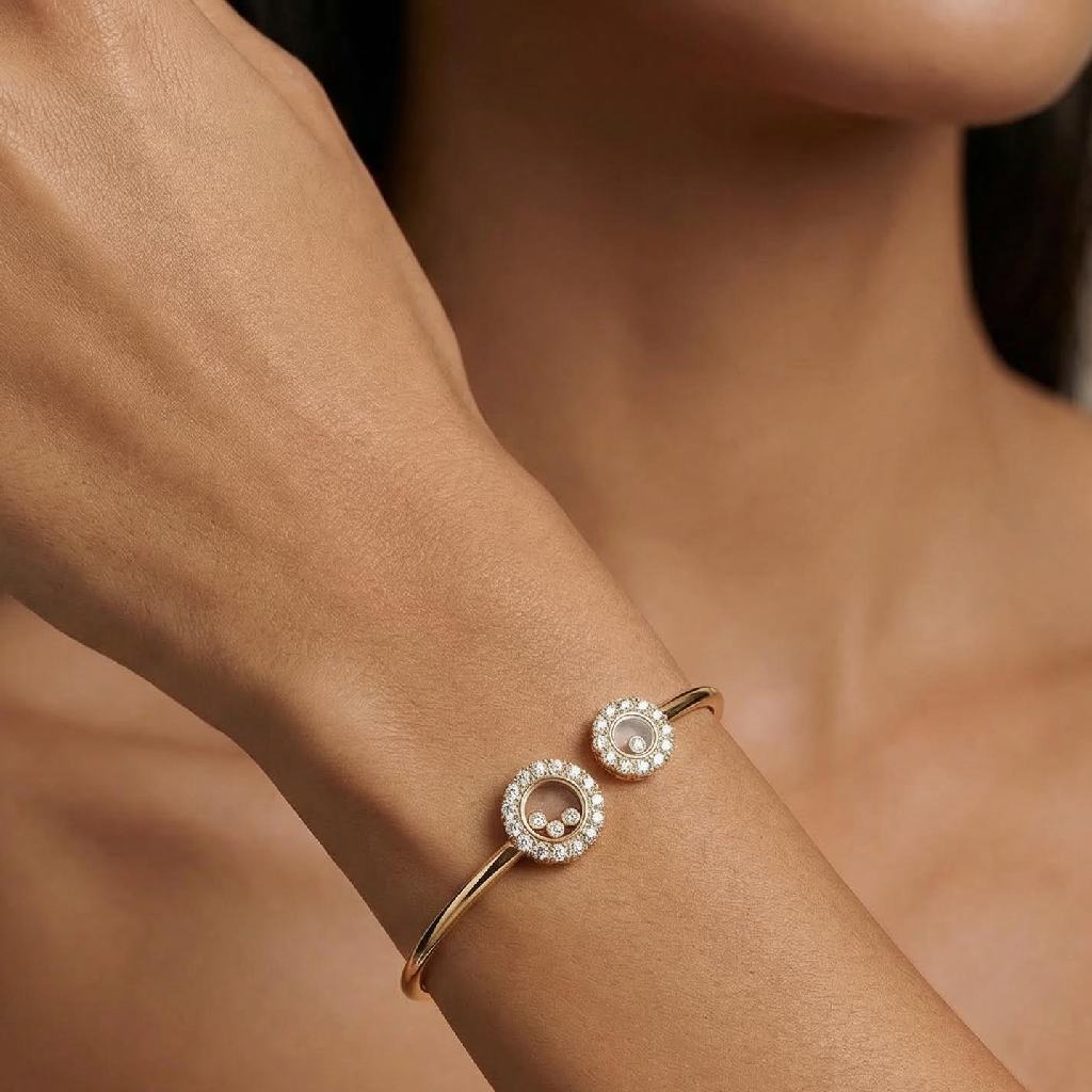 Double Round Shaped Floating Diamonds Bracelet Moissanite - Image 6