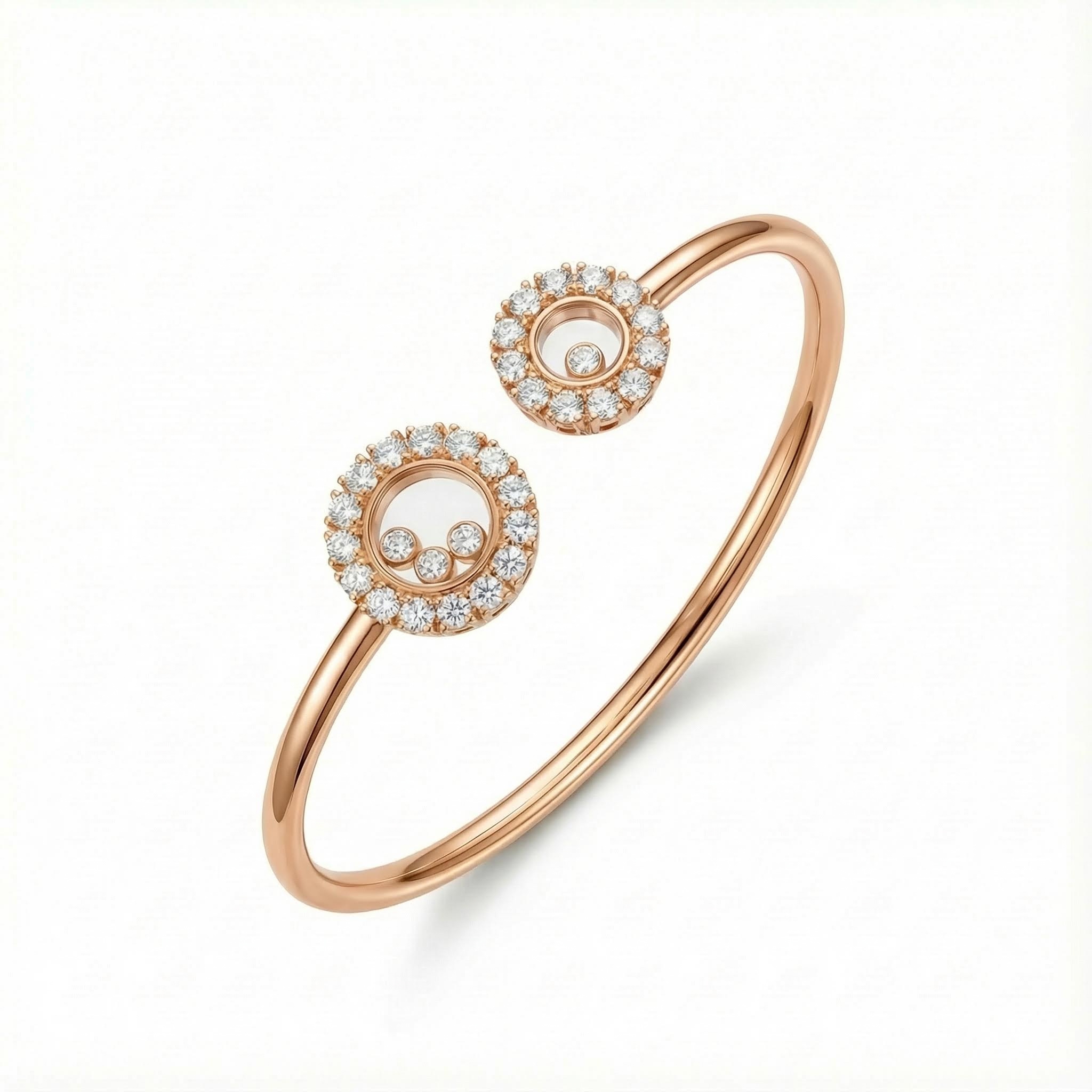 Double Round Shaped Floating Diamonds Bracelet Moissanite - Image 7