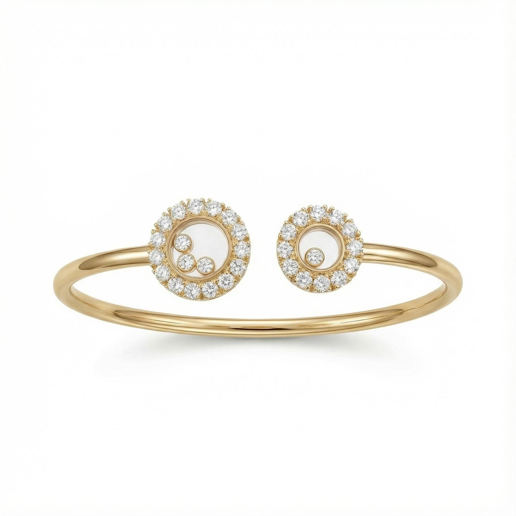 Double Round Shaped Floating Diamonds Bracelet Moissanite