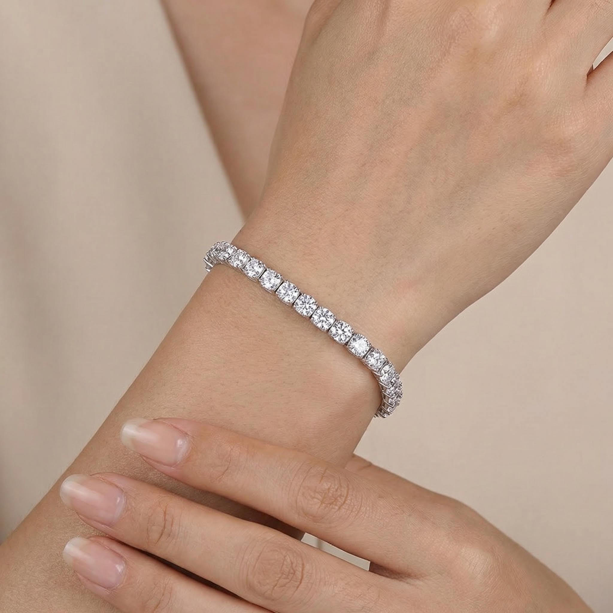 2mm/3mm Moissanite S925 Sterling Silver Tennis Bracelet Iced Out - Image 3