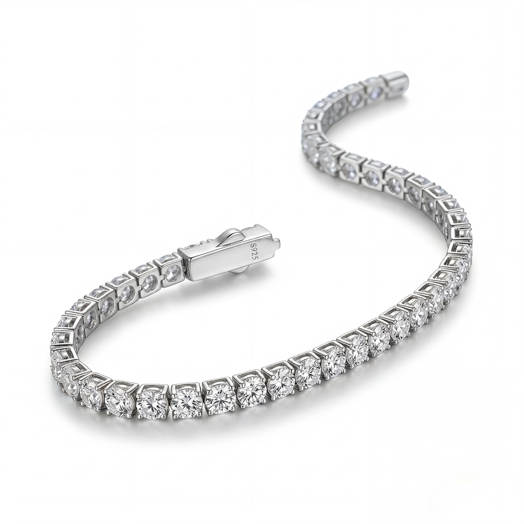 2mm/3mm Moissanite S925 Sterling Silver Tennis Bracelet Iced Out - Image 4