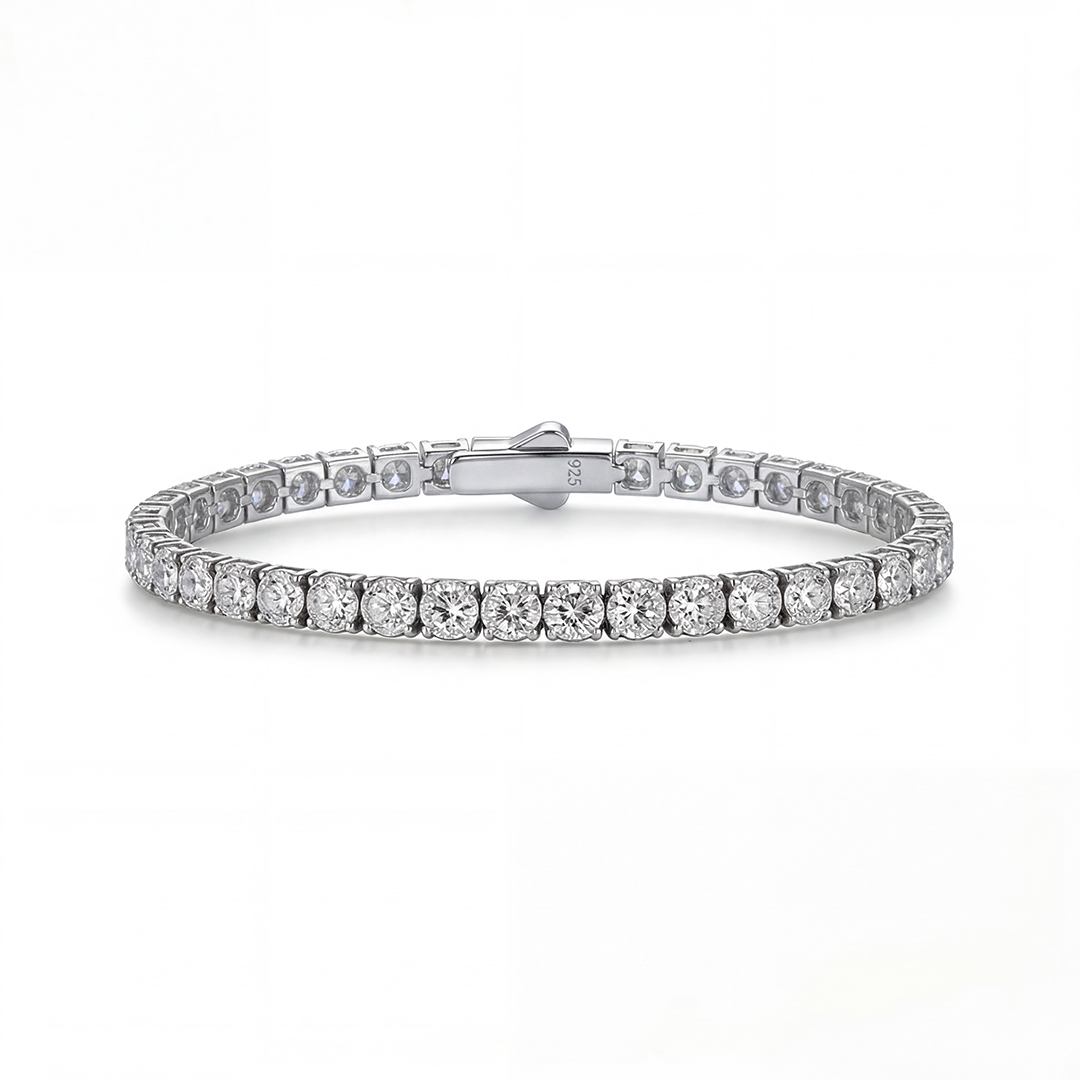 2mm/3mm Moissanite S925 Sterling Silver Tennis Bracelet Iced Out