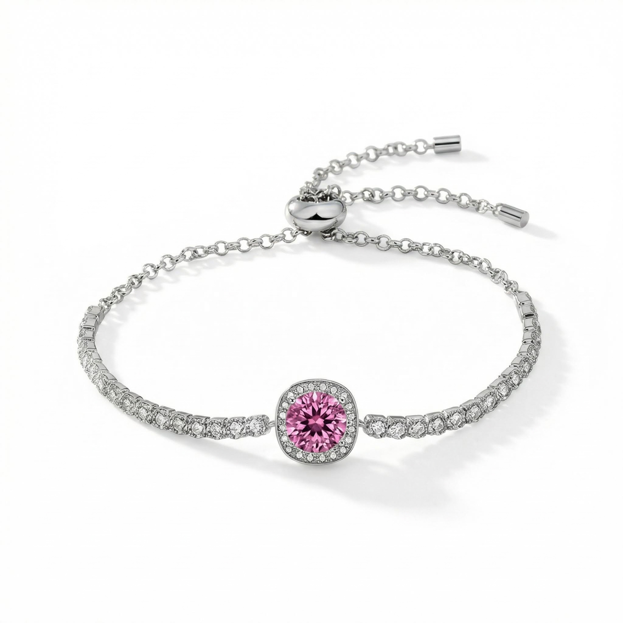 Colorful Round Cut Vvs Moissanite S925 Silver Bracelet Iced Out - Image 6