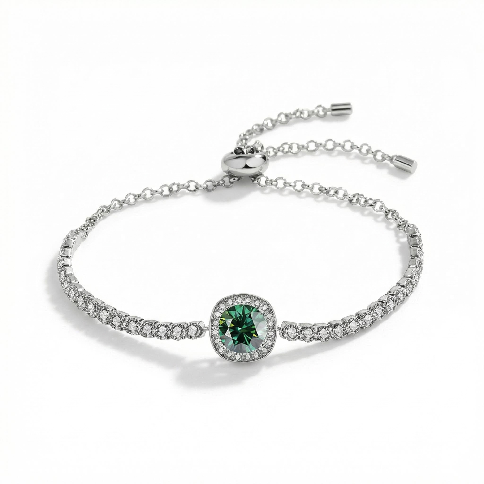 Colorful Round Cut Vvs Moissanite S925 Silver Bracelet Iced Out - Image 8