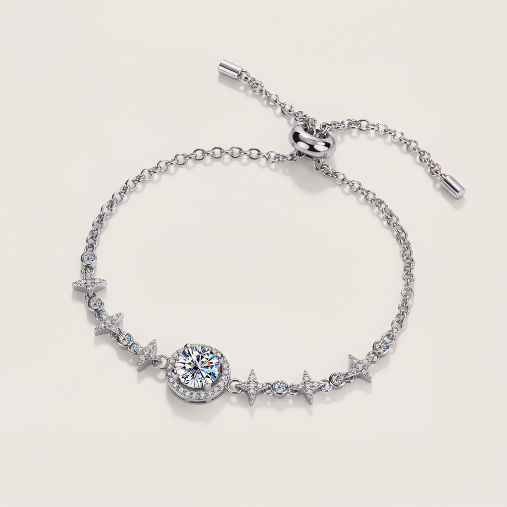 Colorful Round Cut Vvs Moissanite S925 Silver Gypsophila Bracelet Iced Out - Image 3