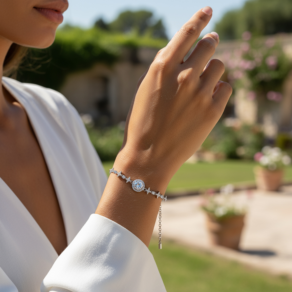 Colorful Round Cut Vvs Moissanite S925 Silver Gypsophila Bracelet Iced Out - Image 4