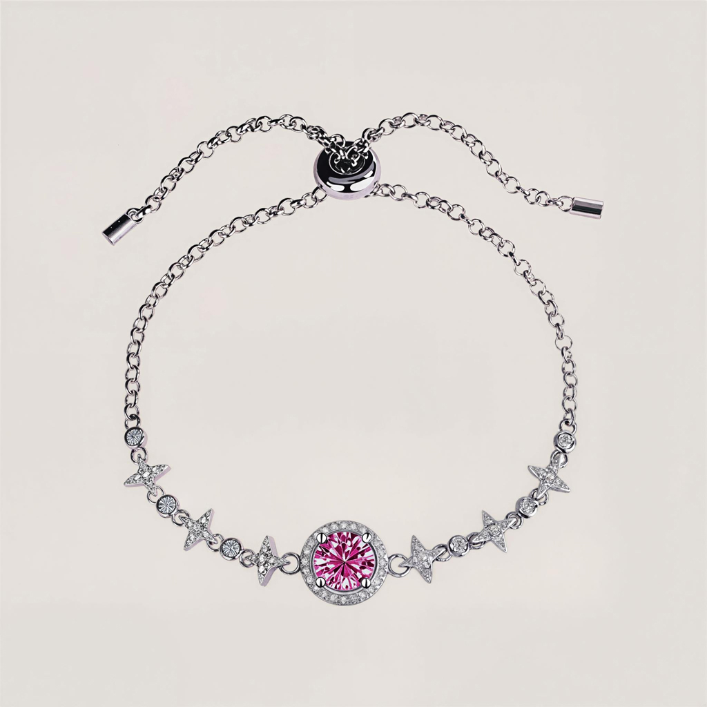 Colorful Round Cut Vvs Moissanite S925 Silver Gypsophila Bracelet Iced Out - Image 5