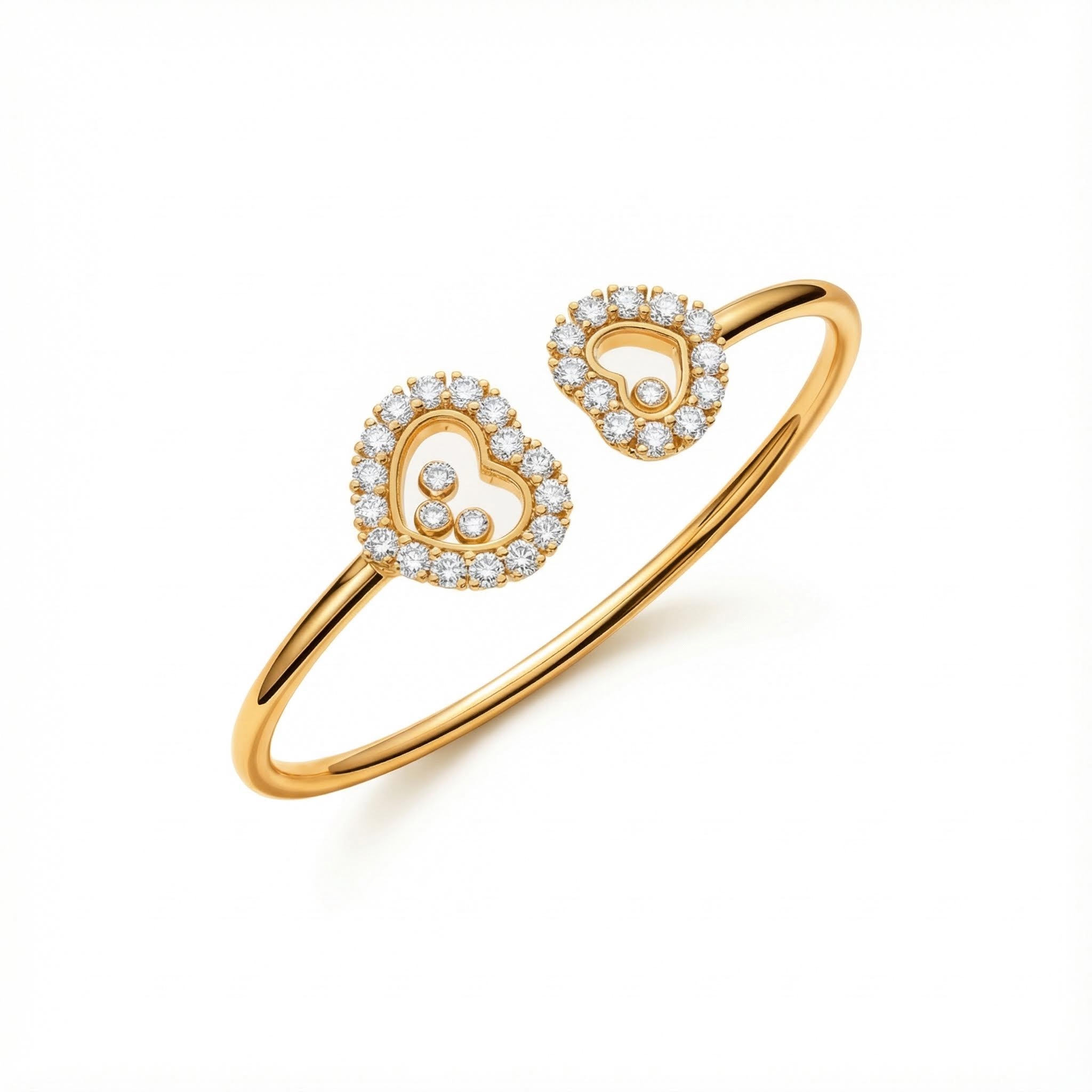 Double Heart Shaped Dancing Diamonds Bracelet Moissanite - Image 6