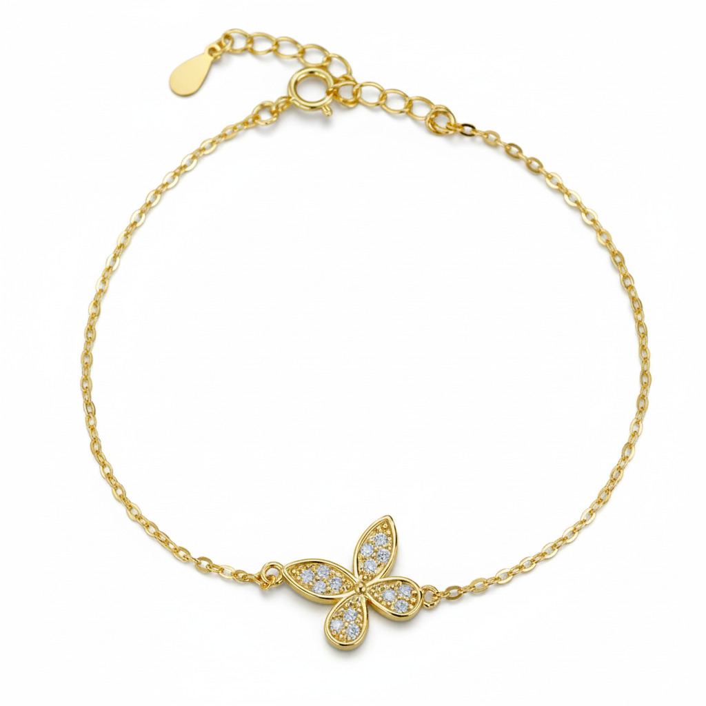 Butterfly Vvs Moissanite S925 Silver Bracelet With Iced Out Shine - Image 5