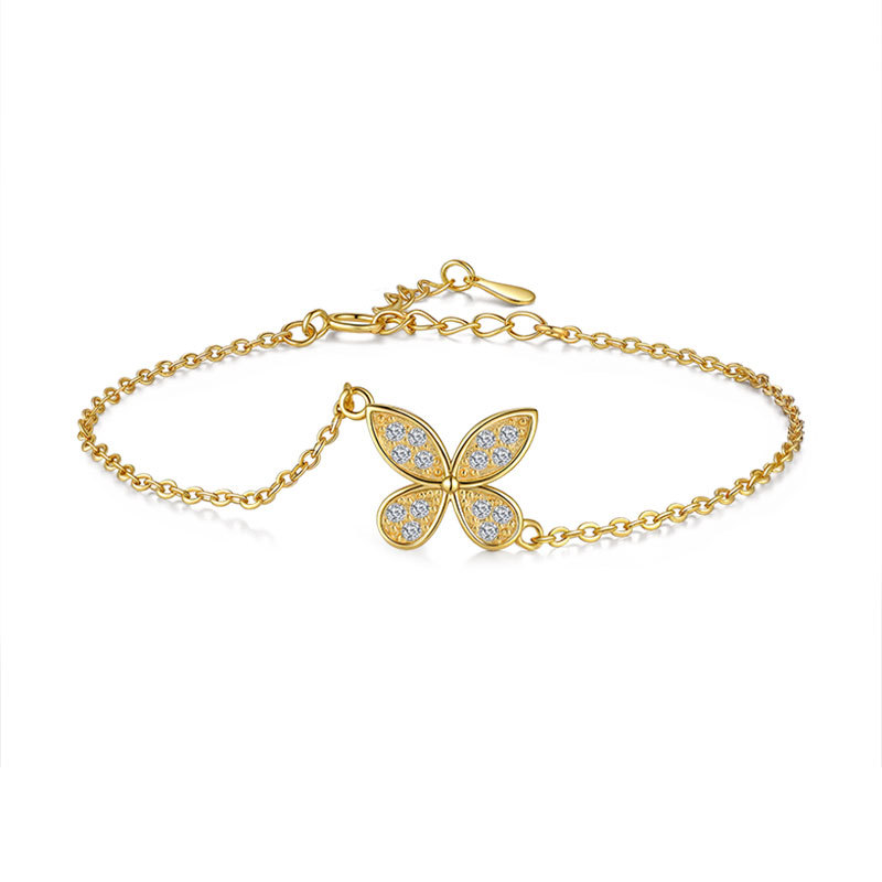 Butterfly Vvs Moissanite S925 Silver Bracelet With Iced Out Shine