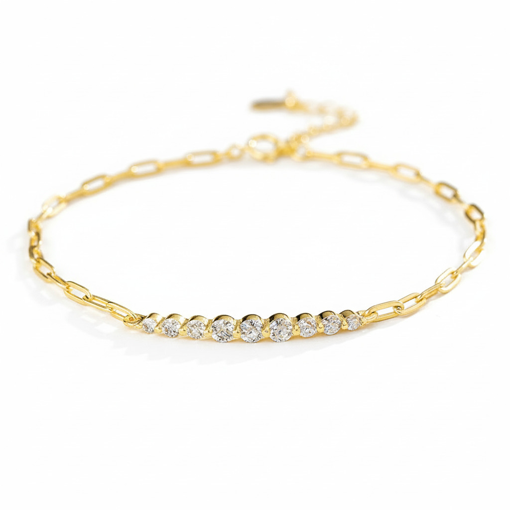 Round Cut Vvs Moissanite S925 Silver Bracelet With Iced Out Shine - Image 5