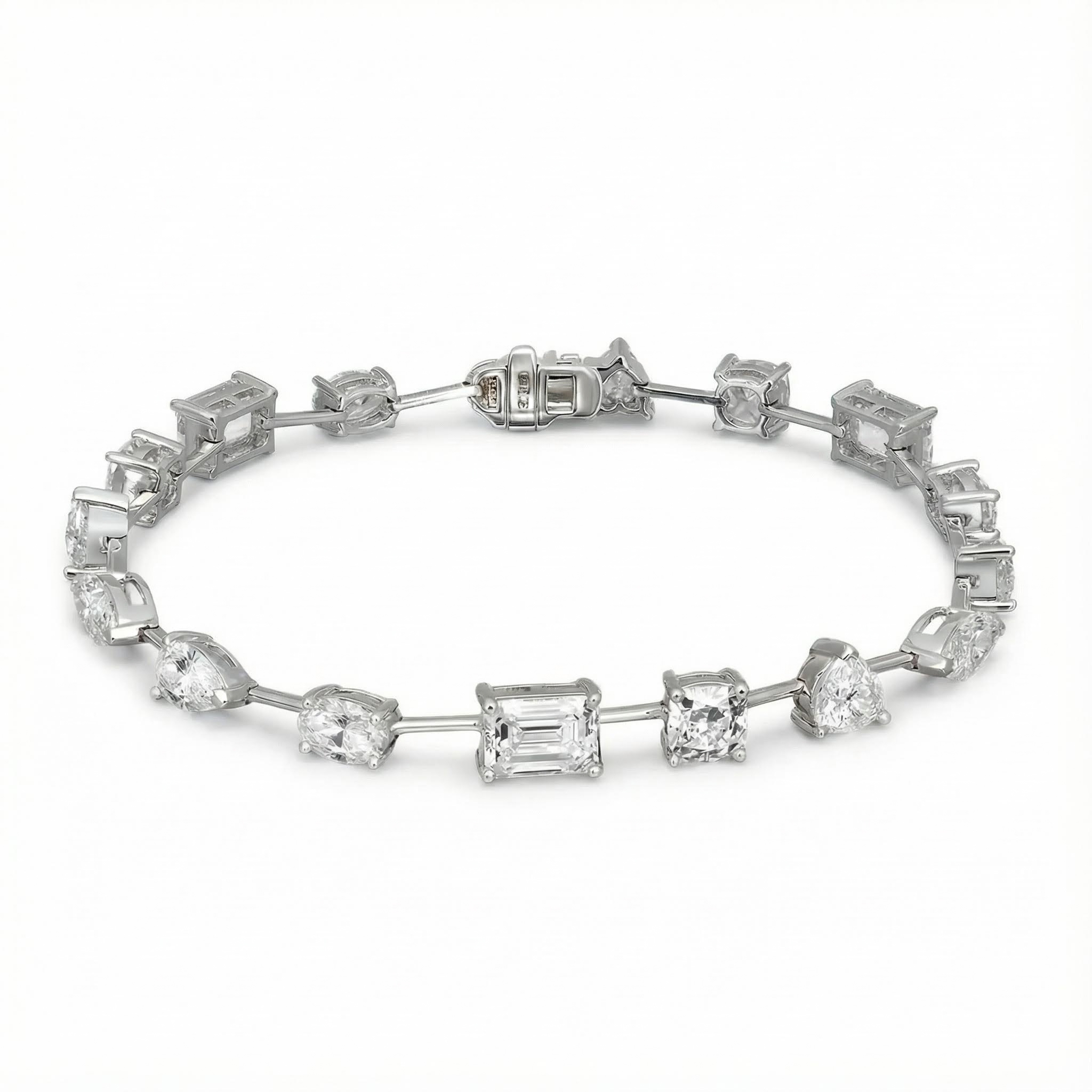 Multi Shape Diamond Vvs Moissanite Fancy Tennis Bracelet Iced Out - Image 3