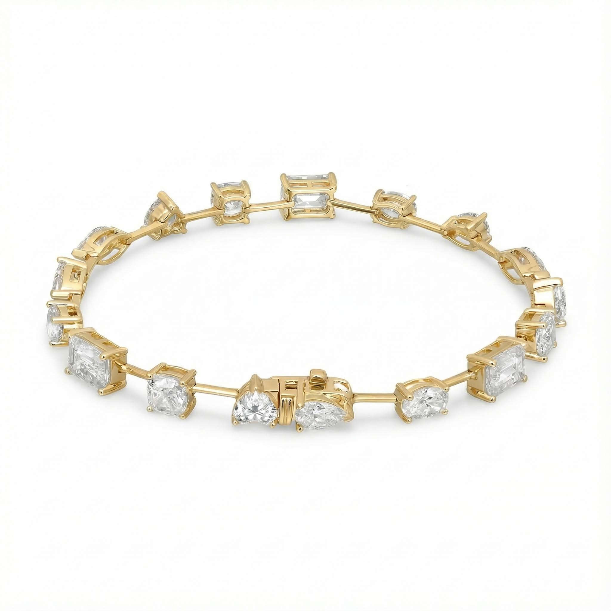 Multi Shape Diamond Vvs Moissanite Fancy Tennis Bracelet Iced Out - Image 4