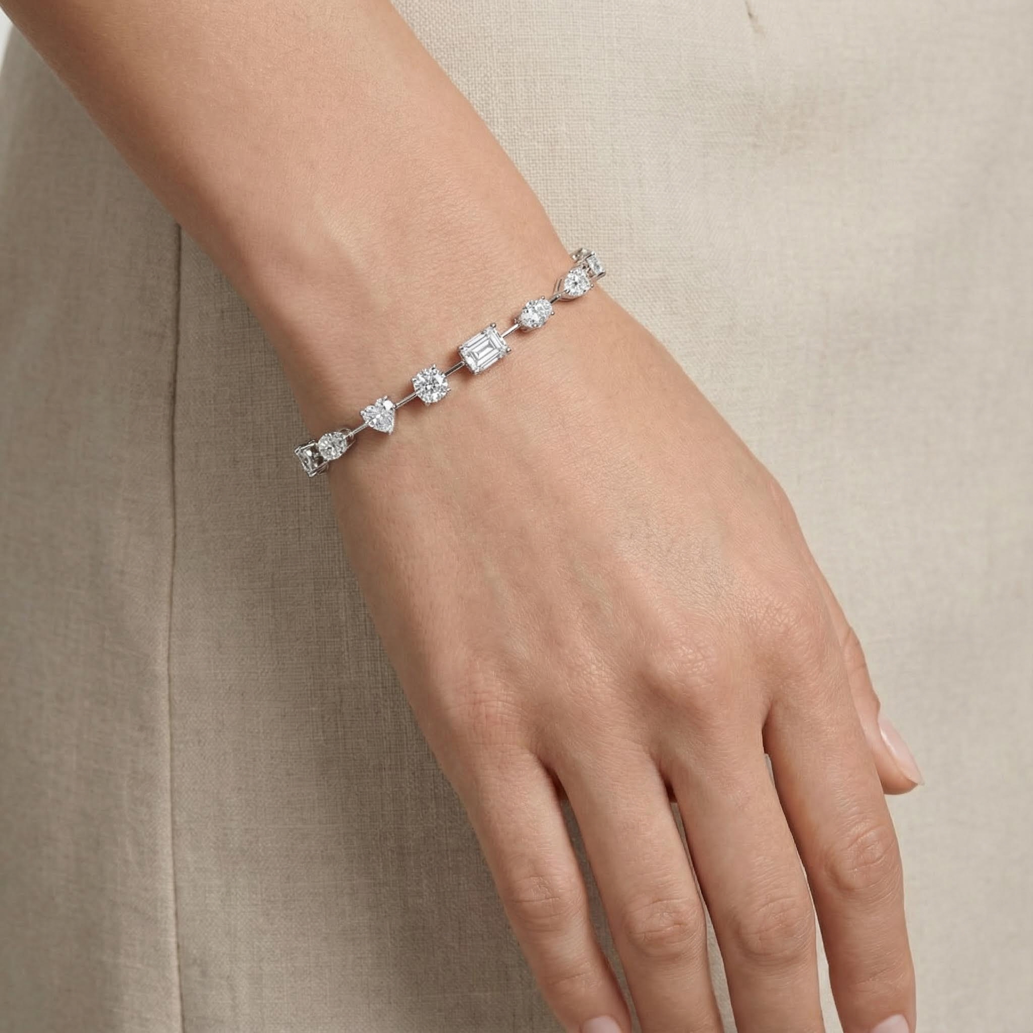 Multi Shape Diamond Vvs Moissanite Fancy Tennis Bracelet Iced Out - Image 6