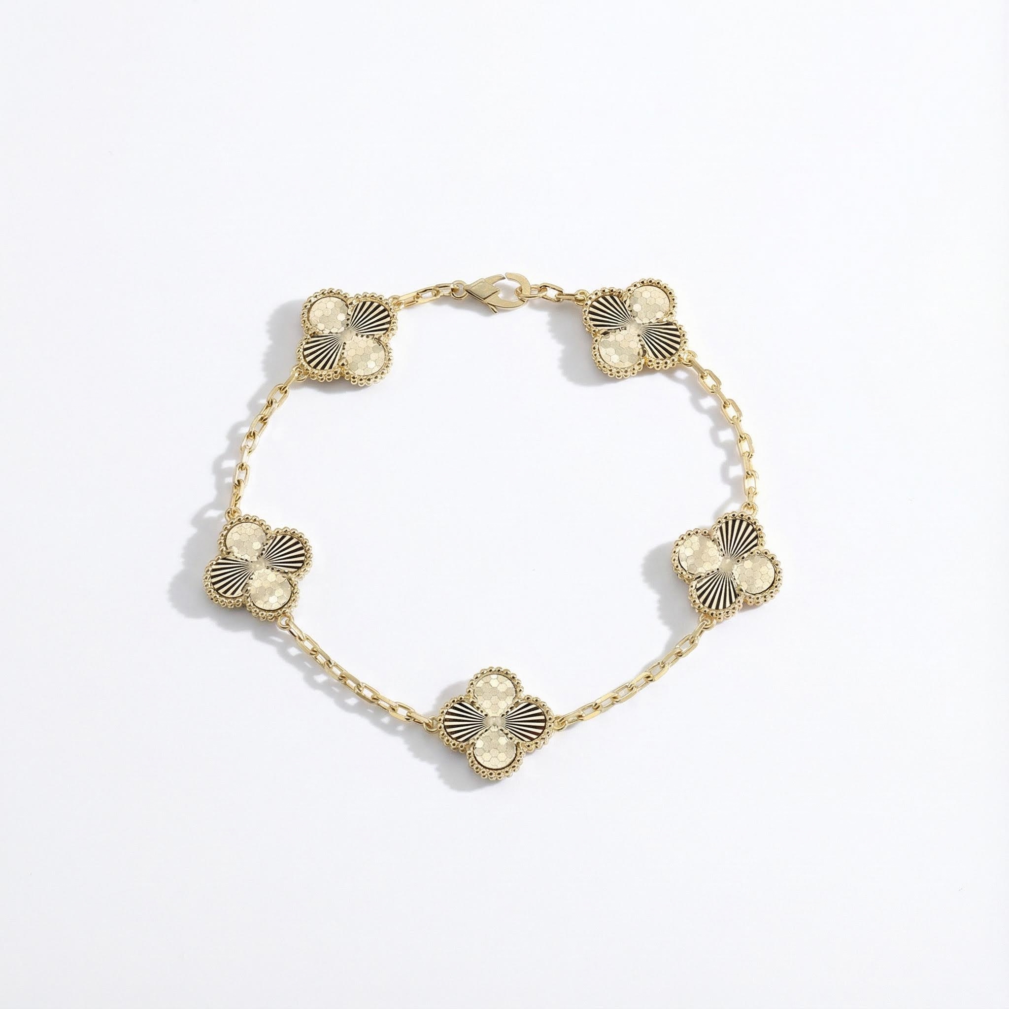 S925 Silver Five Station Flower Bracelet With Street Luxury Shine - Image 6