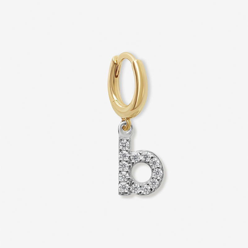 Personalized Initial Huggie Earrings Moissanite With Street Luxury Shine - Image 5