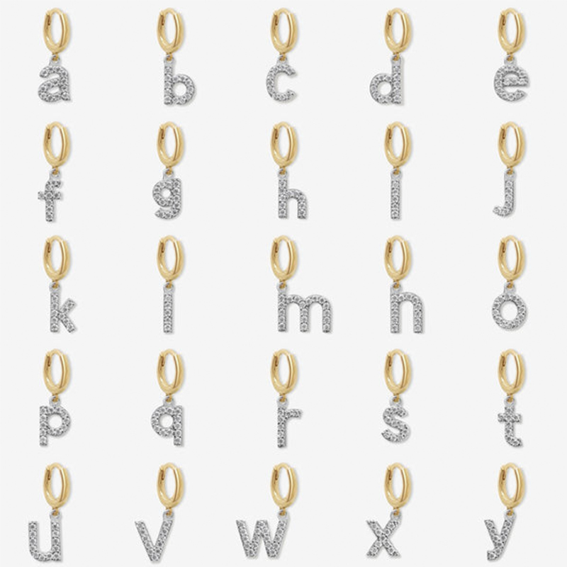 Personalized Initial Huggie Earrings Moissanite With Street Luxury Shine - Image 6