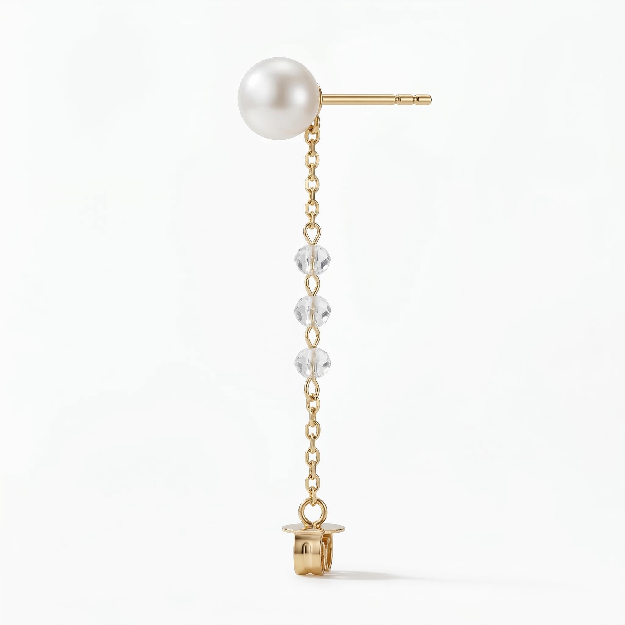 Pearl Diamond Long Drop Chain Earrings Iced Out Shine With Street Luxury - Image 5
