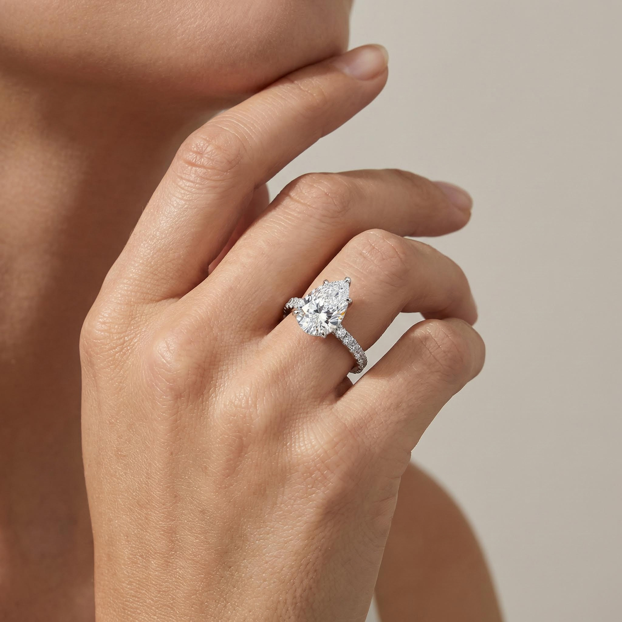Customized Name/letters Marquise Cut Diamond Engagement Ring Moissanite - Image 3