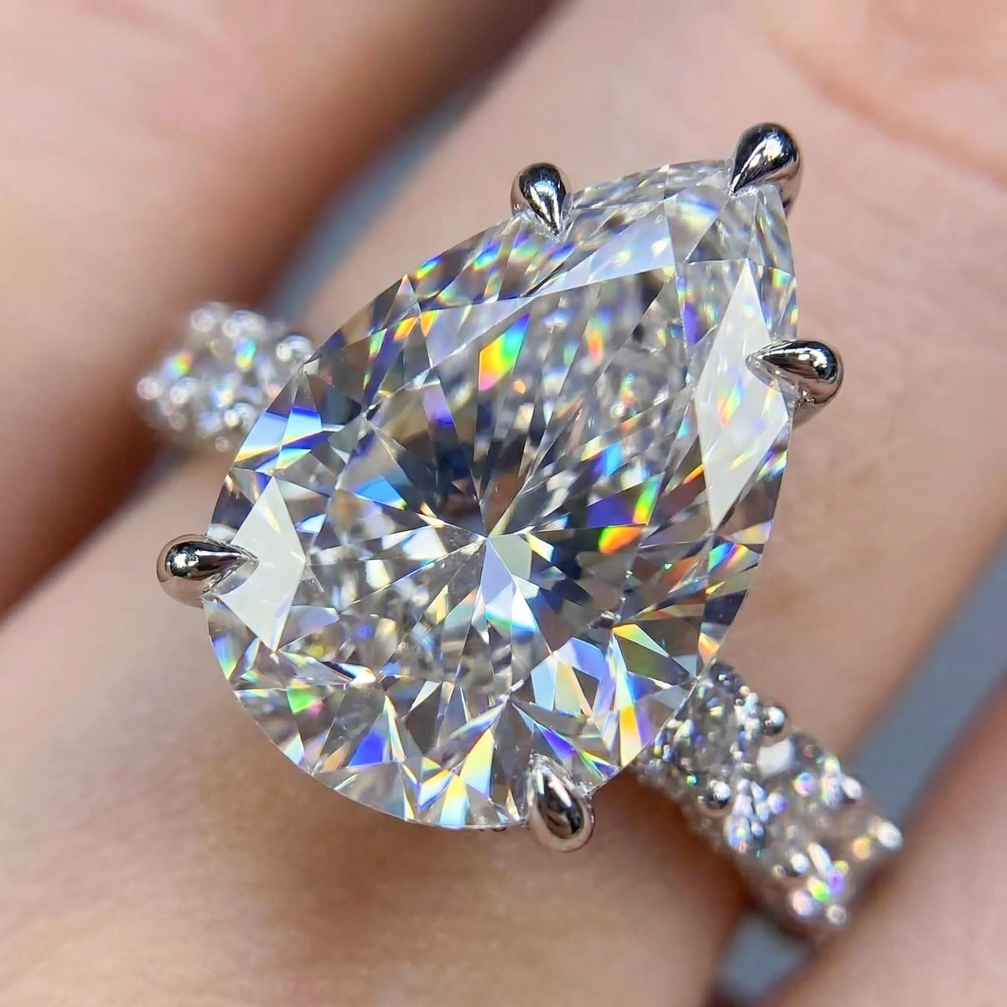 Customized Name/letters Marquise Cut Diamond Engagement Ring Moissanite - Image 7