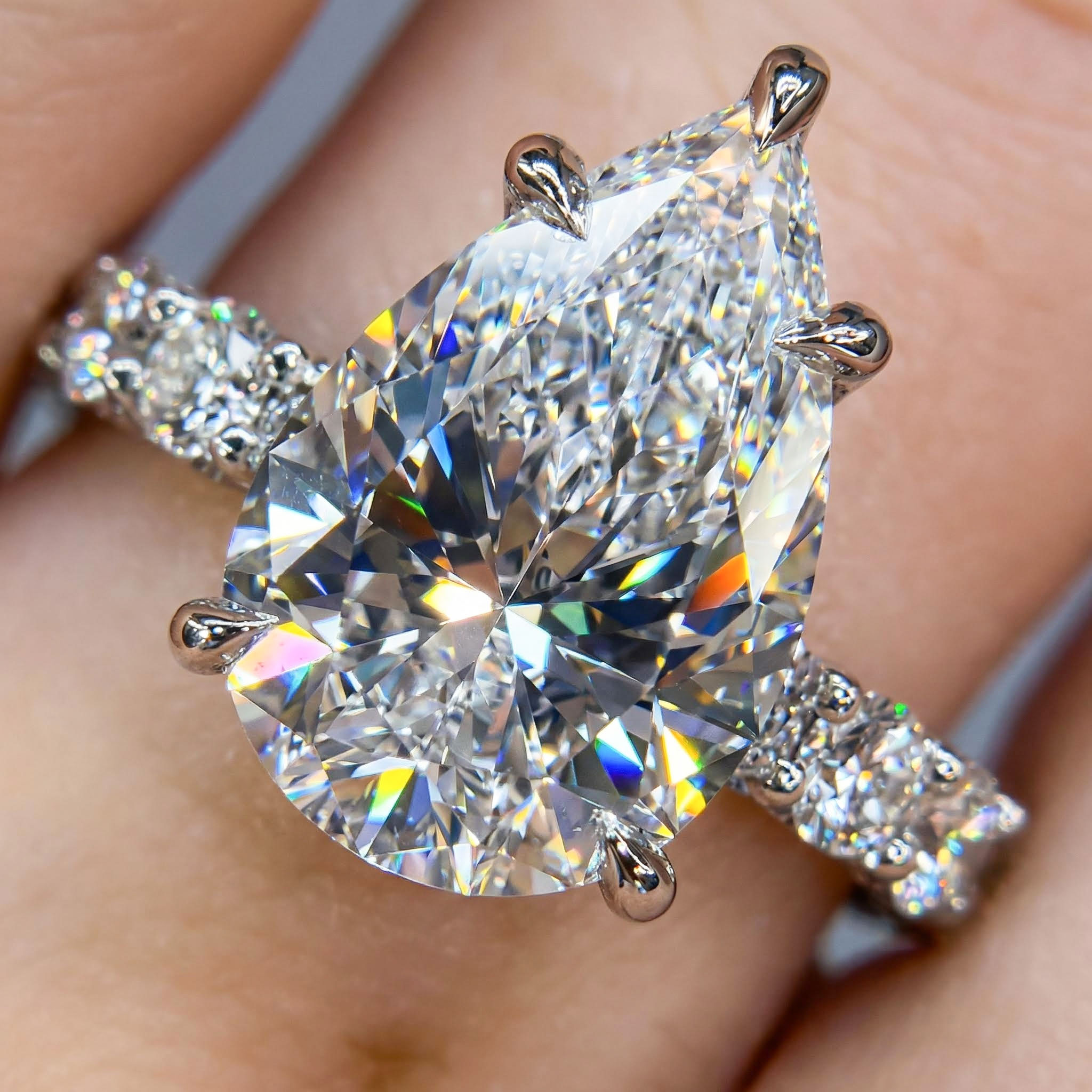 Customized Name/letters Marquise Cut Diamond Engagement Ring Moissanite - Image 8