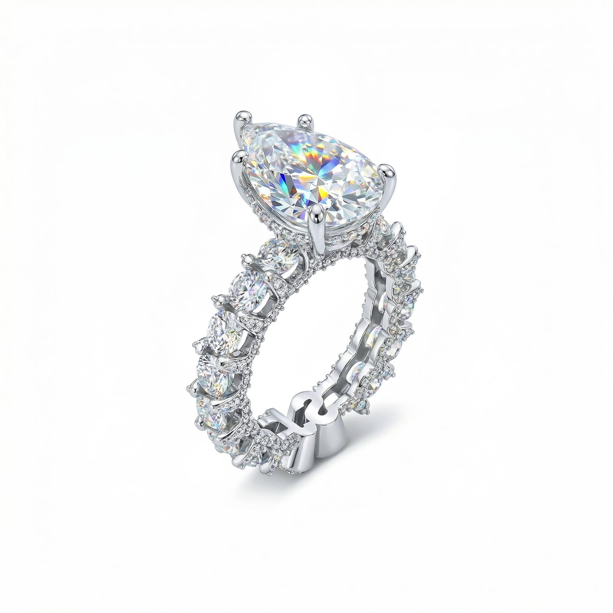 Customized Name/letters Marquise Cut Diamond Engagement Ring Moissanite