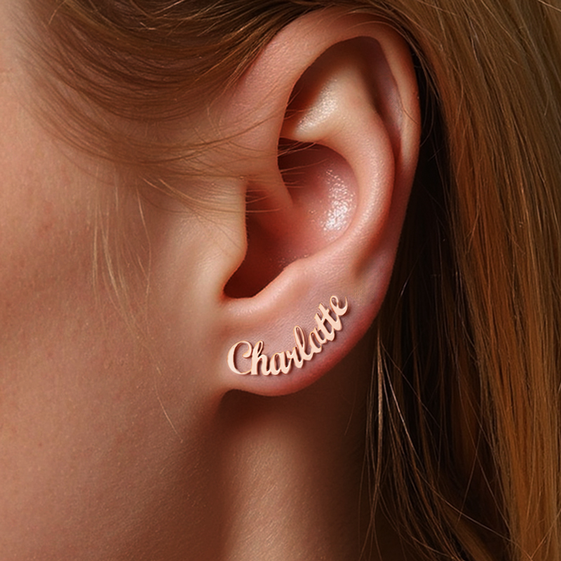 Personalized Name Earrings Bold Statement Style With Street Luxury - Image 4