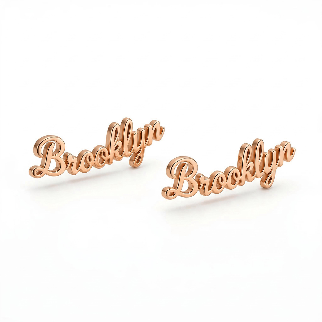 Customized Script Name Earrings Bold Statement Style With Street Luxury - Image 7