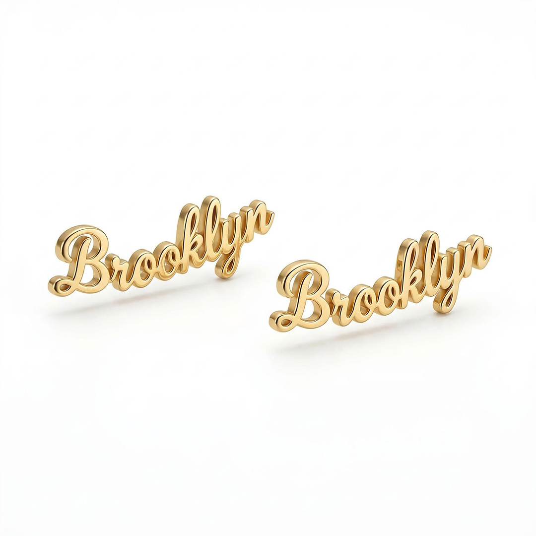 Customized Script Name Earrings Bold Statement Style With Street Luxury
