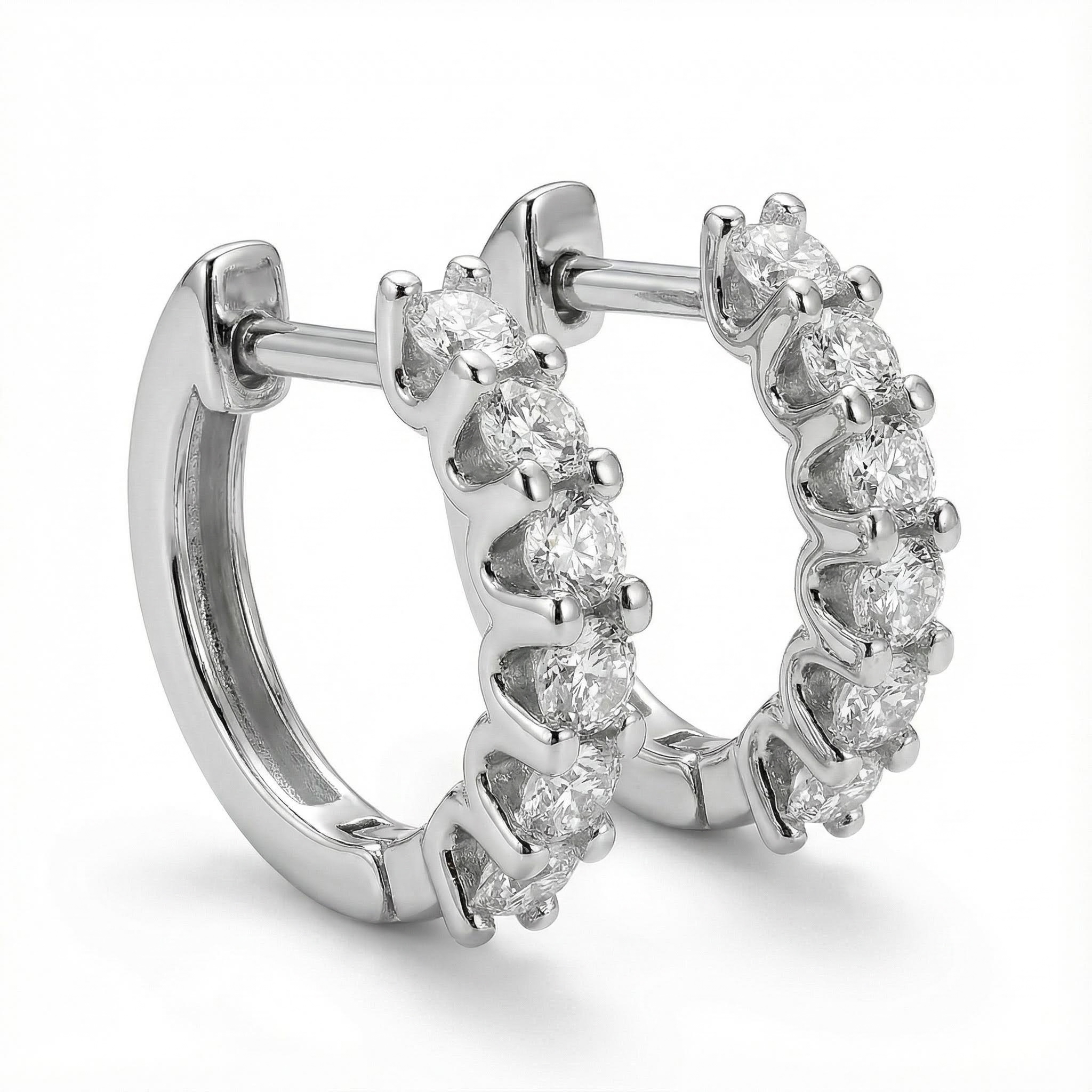 S925 Silver Vvs Moissanite Round Cut Earrings With Iced Out Shine - Image 4