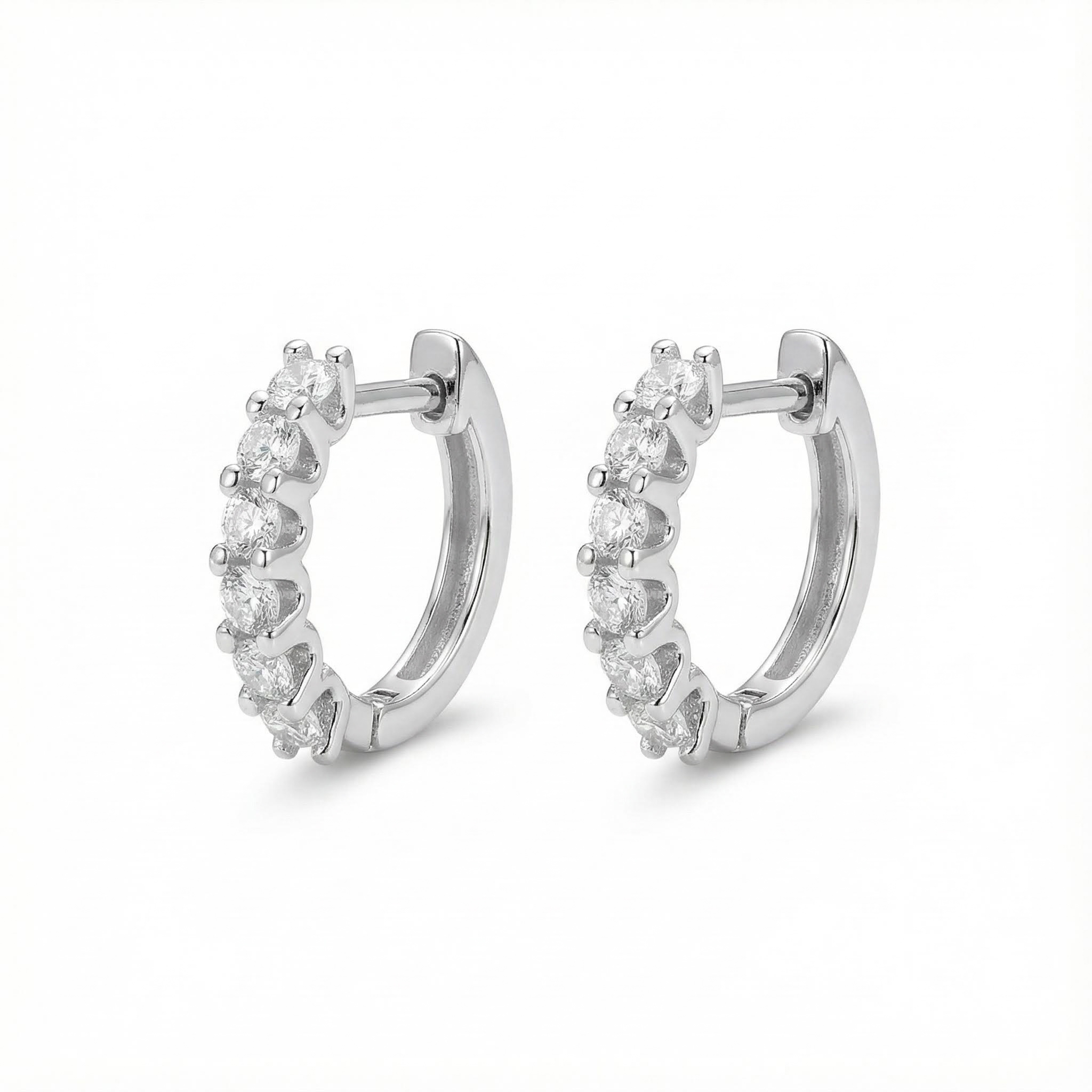 S925 Silver Vvs Moissanite Round Cut Earrings With Iced Out Shine