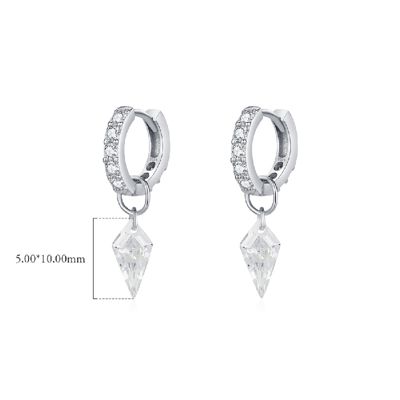 S925 Silver Kite Cut Drop Earrings Silver Shine With Street Luxury - Image 6
