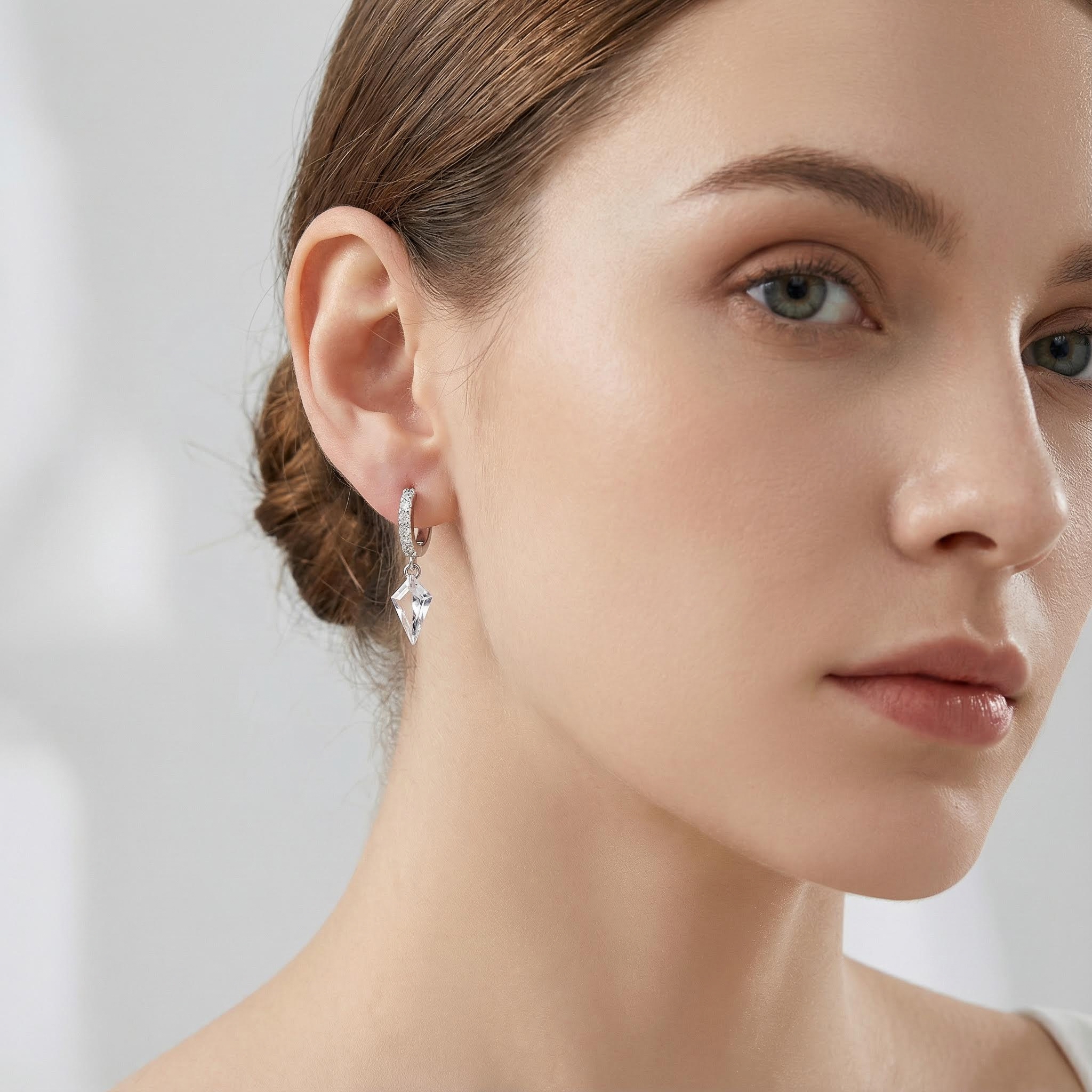 S925 Silver Kite Cut Drop Earrings Silver Shine With Street Luxury - Image 7