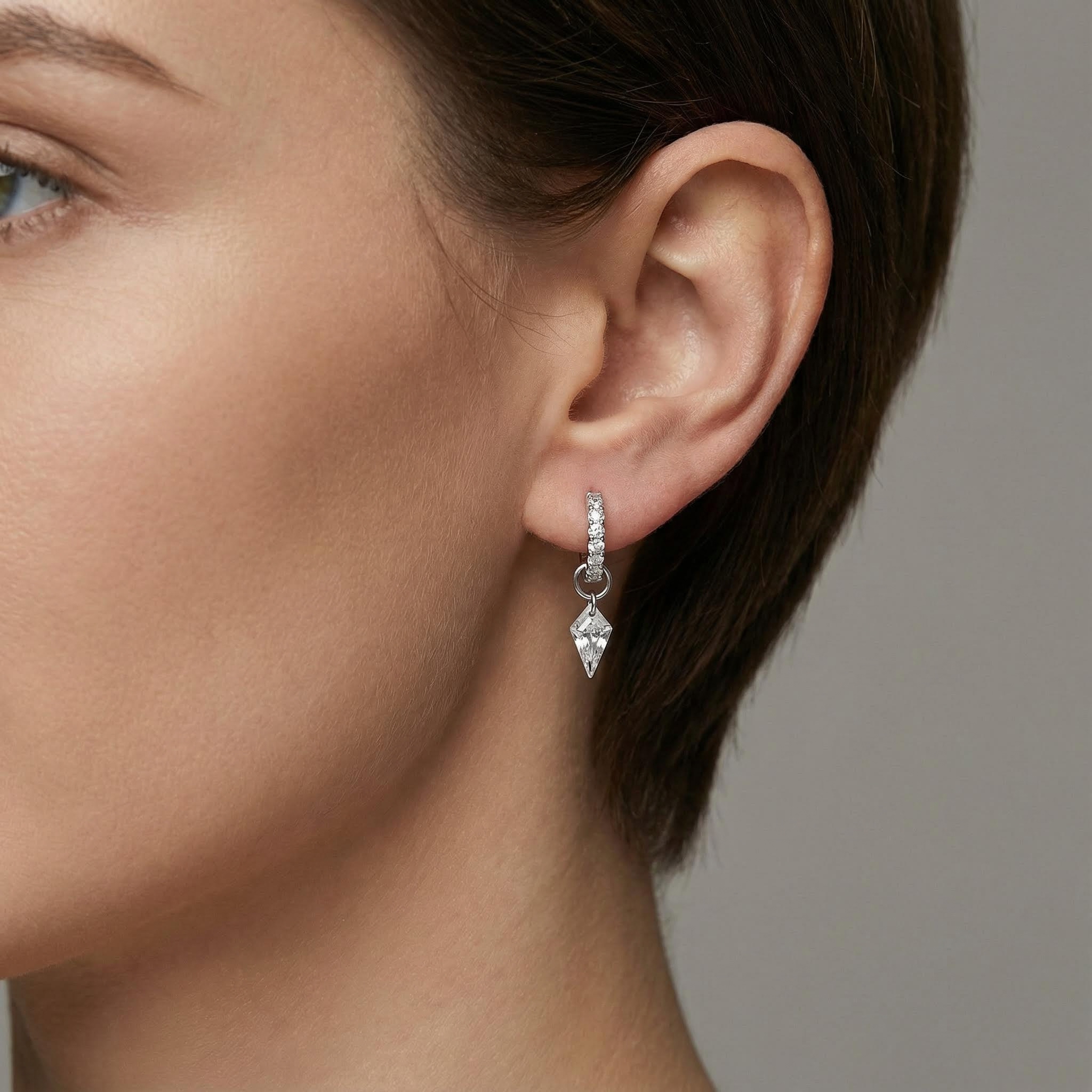 S925 Silver Kite Cut Drop Earrings Silver Shine With Street Luxury - Image 8