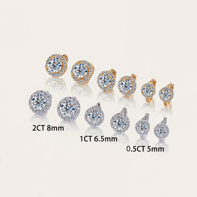 0.5ct/1ct/2ct Round Cut Vvs Moissanite S925 Silver Sunflower Hoop Earrings - Image 4
