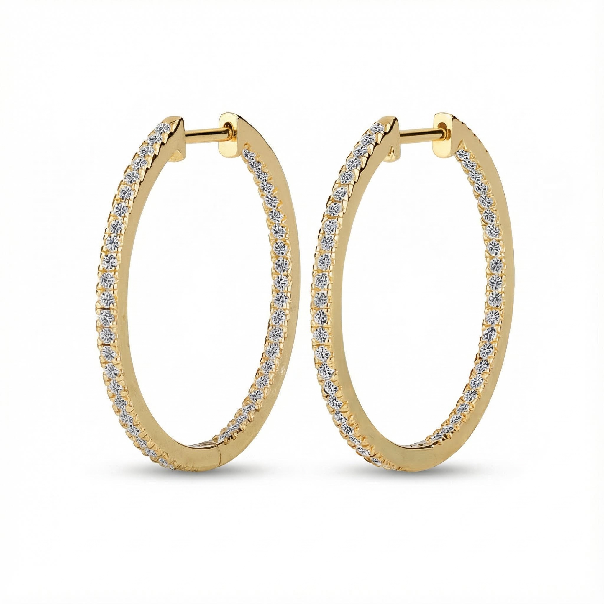 30mm Diameter Vvs Moissanite S925 Silver Hoop Earrings Iced Out - Image 5