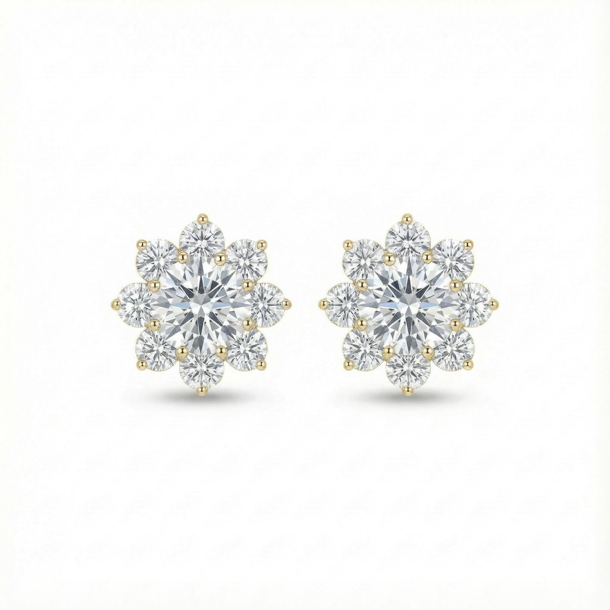 S925 Silver Sunflower Stud Earrings Moissanite With Street Luxury Shine - Image 4