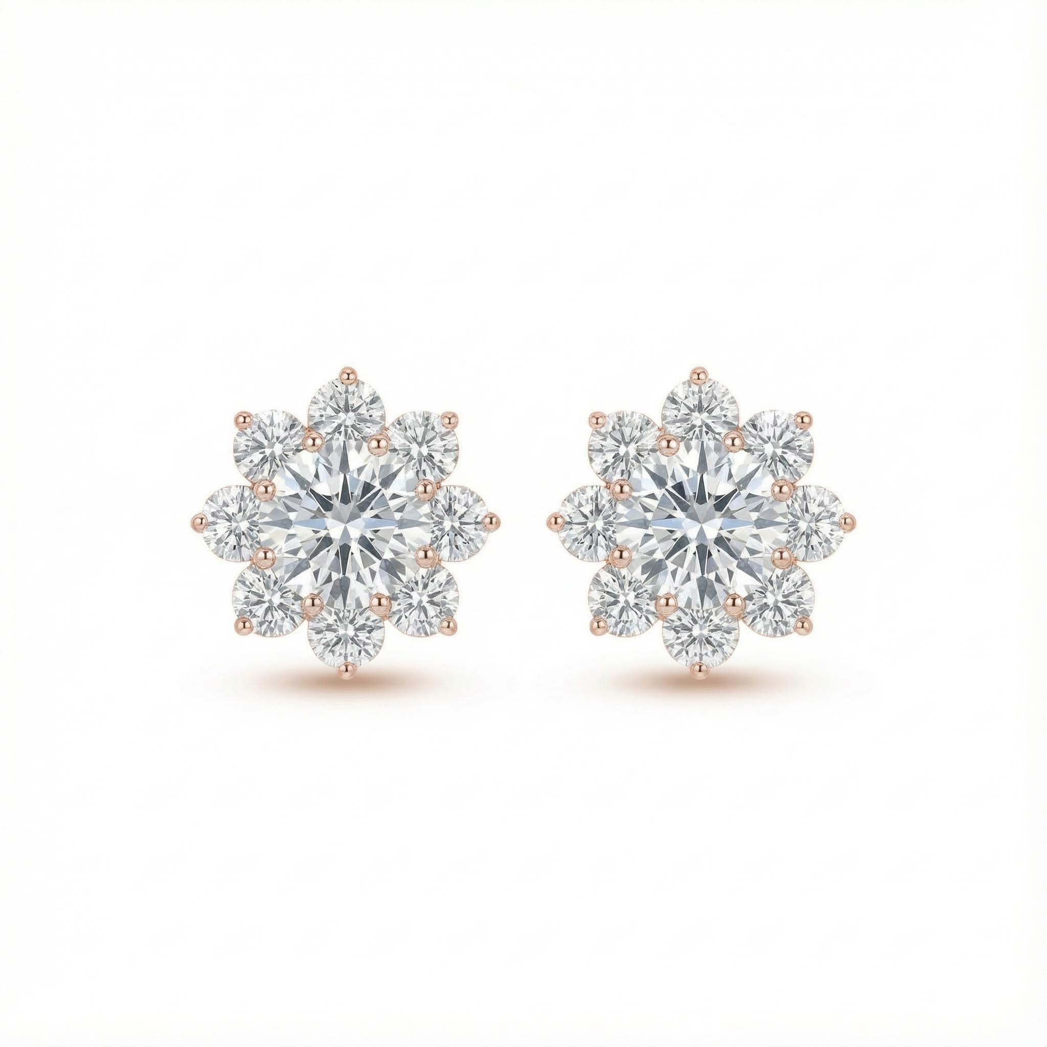 S925 Silver Sunflower Stud Earrings Moissanite With Street Luxury Shine - Image 5